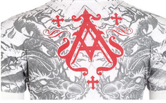 Archaic By Affliction Men’s T-Shirt Dragon Rage Wings White Biker M-3XL