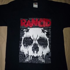 2 RANCID T SHIRTS MENS SMALL BLACK PUNK ROCK BAND SKULL PRINT LOGO