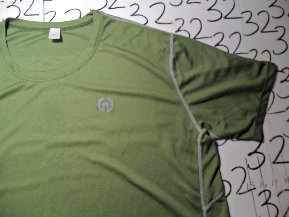 2XL Neleus 100% Poly Olive Green Athletic Shirt
