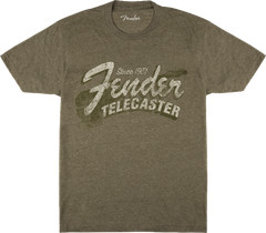Fender Since 1951 Telecaster T-Shirt, Military Heather Green, L, Large