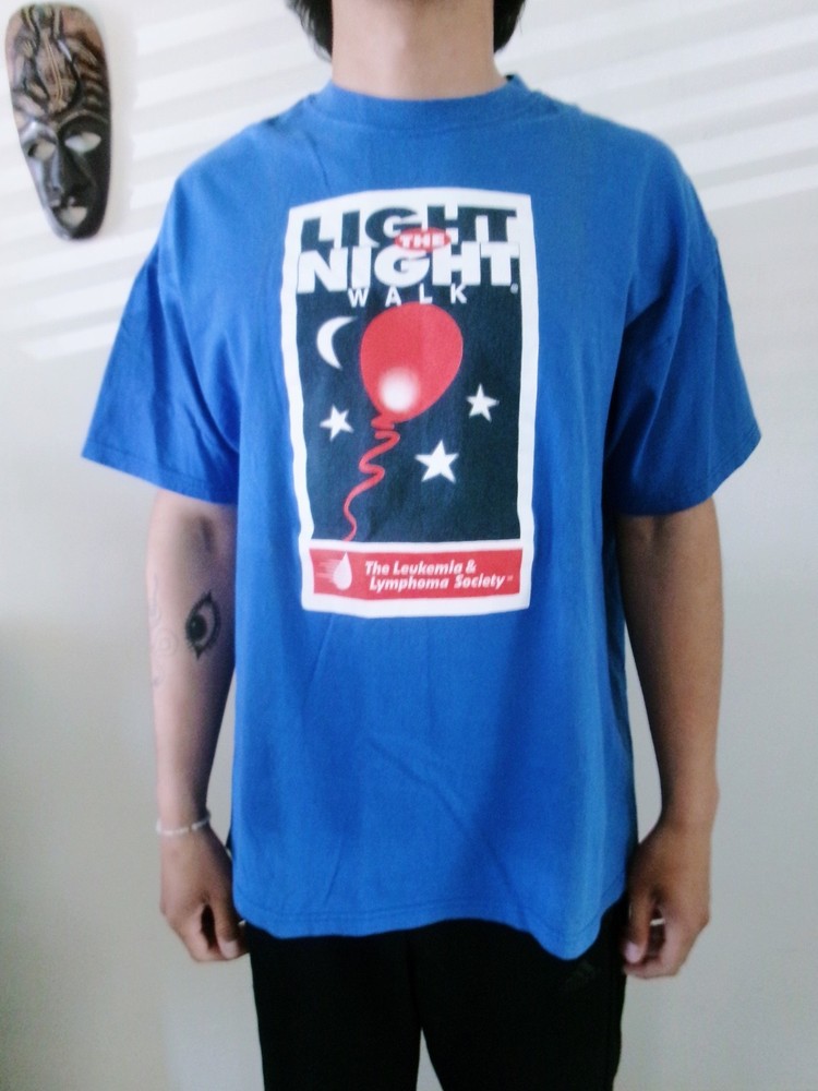 Vintage Hanes Heavyweight 50/50 Blue Graphic “Light The Night Walk” XL T-Shirt