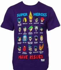 DC Comics Super Heroes Have Issues Too Adult T-Shirt – DC Comics, Movie, Superh