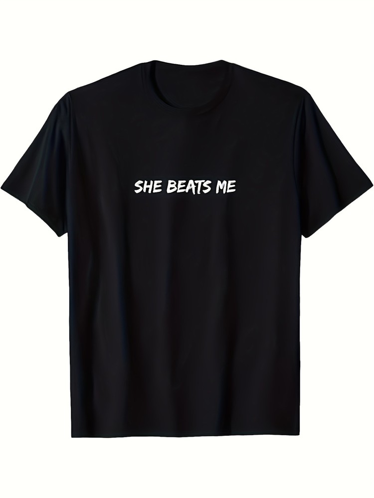 Funny I Do Beat Him Graphic T-Shirt Unisex Oversized Relaxed Crew Neck Short√