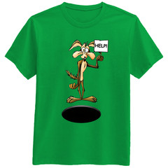 Wiley Coyote Help Fox Dog Cartoon Funny T Shirt Tee Gift New