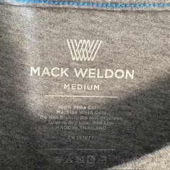 Mack Weldon Shirt Mens Medium Gray Pima Cotton Long Sleeve Crewneck Tagless Tee