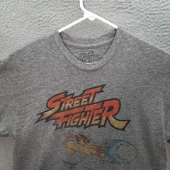 Street Fighter Shirt Adult Medium Gray Retro Video Games Graphic Tee Pop Culture