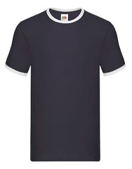 Mens contrast t shirt Fruit of the Loom Ringer T-shirt Hems and Collar Cotton 61