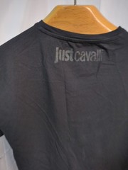 Just Cavalli Snake Wrapped Logo black t-shirt Size Medium Stretch Fit