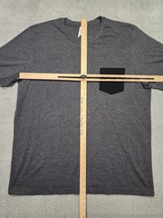 Bella + Canvas Shirt Mens 2XL Gray Black Pocket Tee Short Sleeve Casual