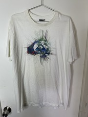 Men’s Quicksilver Wave Logo White T-Shirt 2XL Short Sleeve “Older” surf style