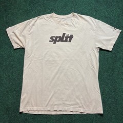 Vintage Y2K Split T Shirt Sz Large Tan Surf Skate