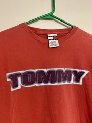 Vintage 90s Tommy Hilfiger T-Shirt Size Large Tommy Logo Red Classic Designer