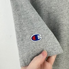 Vintage Champion TShirt Mens XL Gray Blue Basic Logo Streetwear Y2K Gorpcore