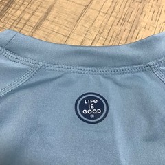 Life is Good Yacht Shirt Mens Size M Blue Long Sleeve Tee Boat Performance UPF50