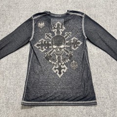 Y2K Long Sleeve Shirt Men’s Large Nobility Motors Grunge 1/4 Button Up Black