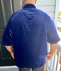 Reebok Classic Men’s Vintage Retro velvet like blue button down shirt top