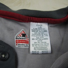 Bulwark Shirt Mens Large Gray Henley FR Fire Resistant IQ Westex Pocket Cat 2 A4