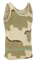 Army Vest Military Combat Singlet Sleeveless Fancy Dress Tank Top US Tri Desert