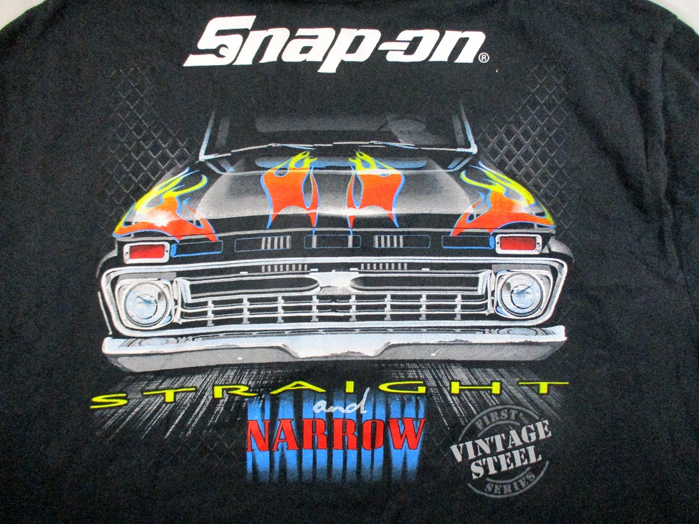 SNAP ON TOOLS T-Shirt~”Straight And Narrow Vintage Steel~Men’s L-XL~Preowned