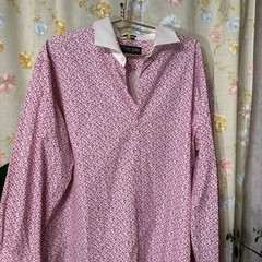 Stacy Adams Shirt XXL , White W Pink Flowers, White Collar,18 1/2 (34/35) ,pics