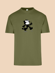 UNISEX MEN WOMENS TEE TSHIRT FELIX THE CAT FACE HAPPY WALKING CARTOON FUN GIFT