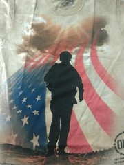 Veteran Army Soldier Vet American Flag OHT 100% Cotton T-Shirt by The Mountain
