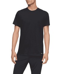 3-Pack of Calvin Klein Men’s 100% Cotton Classic Fit Crew Neck T-Shirts in Black