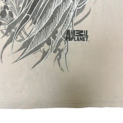 Vintage Y2K Tribal Animal Planet Wolf T-shirt Sz L Cyber Tattoo Worn Distressed