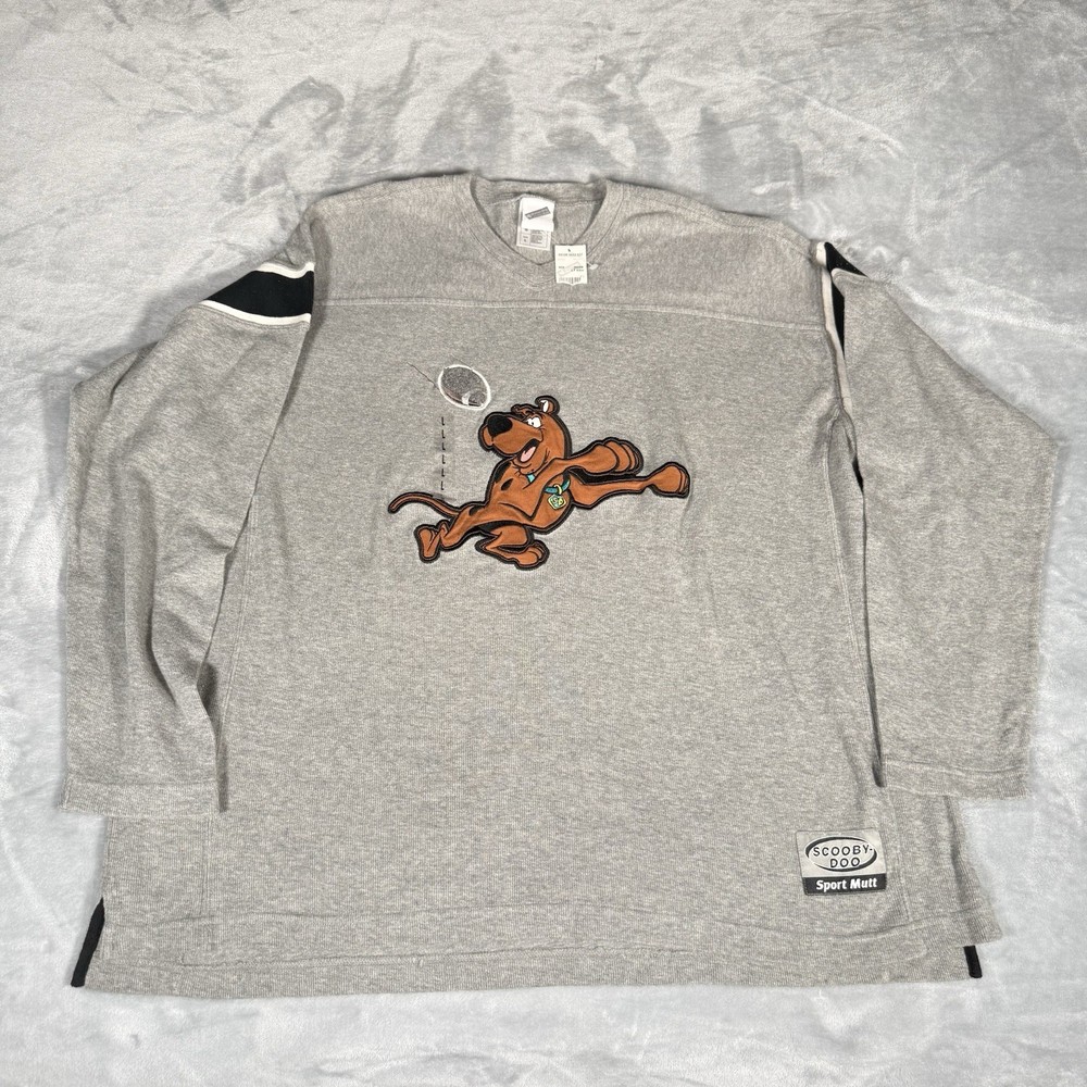 Vintage Scooby Doo Football Knit Jersey Mens XL Oversized Baggy Fit V-Neck 90s