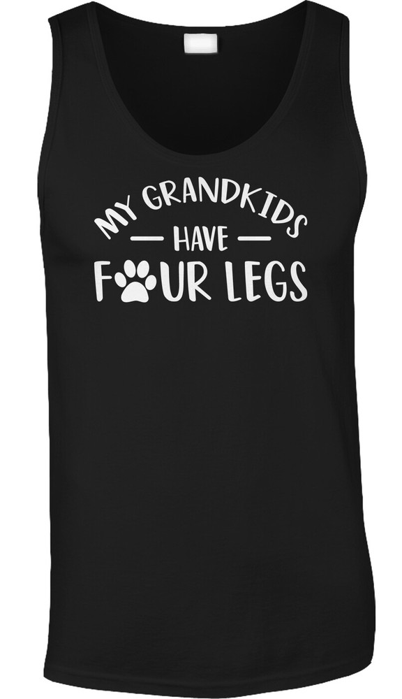Grandkids Four Legs Pets Dogs Cats Grandparents Gift Funny Saying Mens Tank