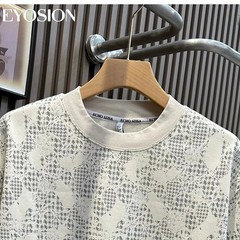 Men’s Houndstooth Camouflage Print T-Shirt Summer Short Sleeve Casual Tee Top