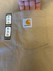 VTG Carhartt K87 Pocket Shirt Mens XLT Tall Desert Tan Workwear Fade Lines 2000s