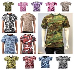 Mens Army Military Style Gym Training Running Outdoor Boot Camp Camo T-shirt Tee