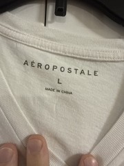 Aéropostale Men’s T-Shirt White L Graphic Logo Crew Neck Short Sleeve