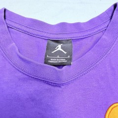 Jordan Brand Mens Large Purple Gold Jumpman Logo T-Shirt Tee