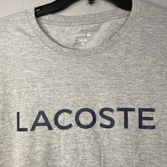 Lacoste Mens T Shirt Medium Heathered Grey Soft Feel M 21×28 Sleepwear