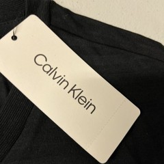 Calvin Klein Mens T-Shirt BLACK Shadow Stripe Short Sleeve LARGE 100% Cotton NEW
