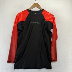 Sanabul Rash Guard Shirt Men’s Medium Black Red Compression Jiu Jitsu MMA Fight