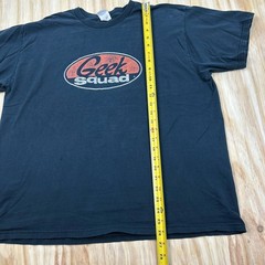 Y2K Geek Squad Thrashed Faded Mens XL Employee Black T Shirt Vtg IT Tech