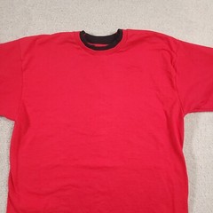 Vtg Fruit of the Loom T-Shirt Mens Medium Two Toned Red Black Single Stitch USA