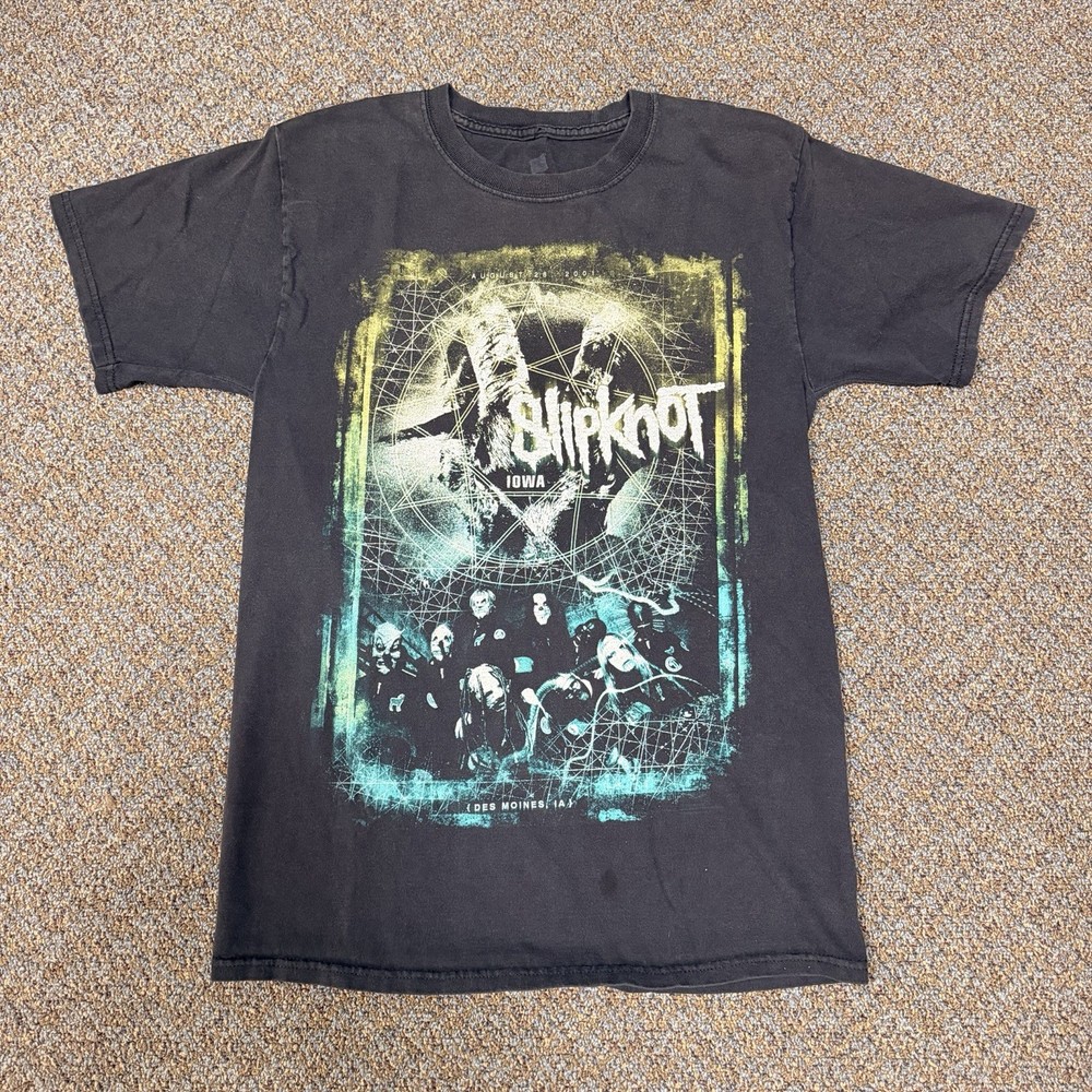 Vintage 2001/2002 Slipknot Des Moines Iowa Sm Double Sided Graphic Tee Black