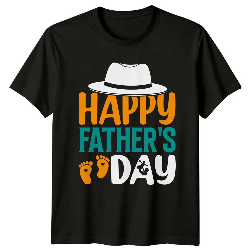 Fatherhood Fathers Day Happy Dad Black T-Shirt