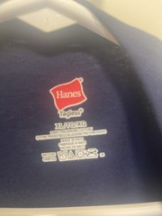 Hanes Blue XL Long Sleeve Crew Neck Graphic Print Cotton Jersey Tagless T-Shirt