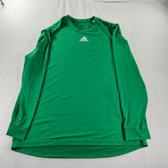 Adidas Creator Tee Shirt Mens XL Green Long Sleeve Centered White Logo Polyester