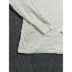 Men’s White Waffle Knit Ribbed Cuff Crew Neck Long Sleeve Thermal Shirt Size L