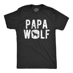 Mens Papa Wolf T Shirt Funny Camping Pack Fathers Day Graphic Novelty Tee