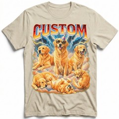 Custom Pets Portrait Party T-Shirt Personalized Cat Dog Memory Graphic Tee