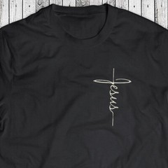 Jesus Cross Embroidery T-Shirt – Embroidered Bible Christian Shirt Gospel Tee