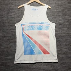 Chubbies Tank Top Men Medium White The Weekend Has Arrived Graphic Retro Cotton