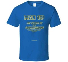 Man Up Be Strong And Courageous Joshua 1 9 Christian Bible Gift T Shirt
